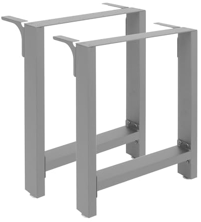 Wiltec Tischkufen Tischbeine aus Vierkantprofilen 70x24x72 cm grau pulverbeschichtet Tischgestell Tischfüße