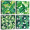 Artscope 4 Teilig Leinwandbilder mit Grüne Blätter Motiv Kunstdruck - Moderne Wandbild für Küche Badezimmer Wohnzimmer Wanddekoration - 30 x 30 cm
