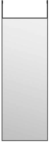 vidaXL Türspiegel Hängespiegel Spiegel Ankleidespiegel Garderobenspiegel Flurspiegel Frisierspiegel Wandspiegel Schwarz 30x80cm Glas Aluminium