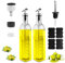 Gvolatee 2PCS ölflasche glas 500ml, essig und ölspender mit ausgießer, Trichter, Anti-Schmutz Verschluss, transparent olivenöl spender, öl flaschen, ölflaschen für Küche, Grill, Pasta, Salate, Backen