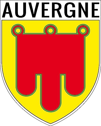 SAFIRMES 1 Grand ECUSSON Autocollants 9x8 cm - Blason Auvergne Sticker Region Auvergne