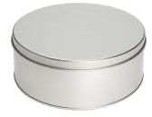 Luxe - Boîte à biscuits ronde argentée 18 cm - Boîte à gaufres - Boîte de rangement - Boîtes de conservation - Boîtes à biscuits - Boîtes à bonbons - Boîtes à biscuits - Boîte à thé - Boîtes de