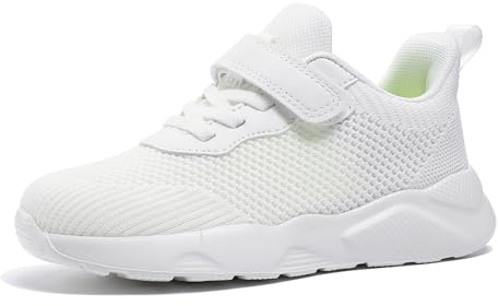 Fudaolee Zapatillas Deportivas Niñas Ligeras Correr Zapatos B-Blanco 33 EU