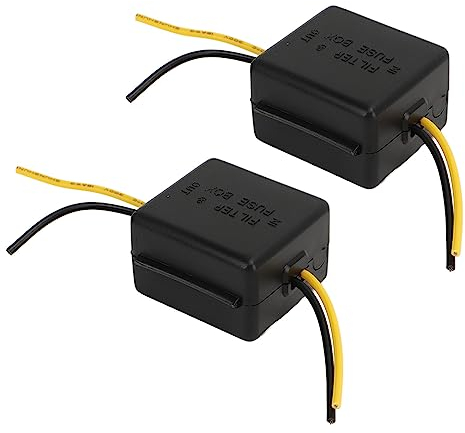 2pcs Car Power Filter, 12v Power Line Noise Filter Interference Proof Noises Reduction Car Radio Interference Filter Car Stereo Noise Filters for Equalizers Amplifiers