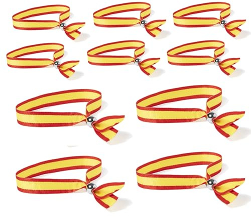 Los Eventos de la Tata. Förpackning med 10 spanska armband, spanska band anpassningsbara för barn och vuxna (10-pack band)