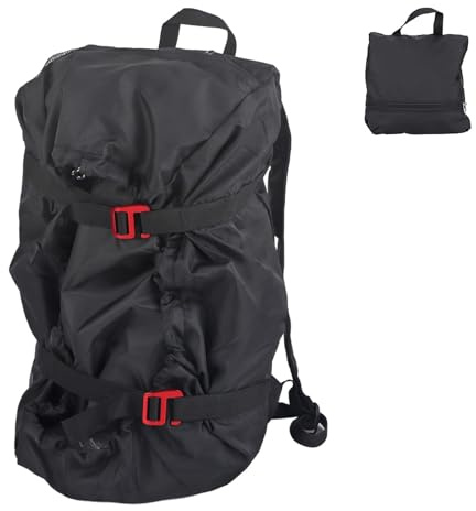 Ejoyous Escalade Corde Sac Escalade Corde Sac Corde Sac À Dos Pliable Bandoulière Étanche Alpinisme Épaule Sac À Dos Camping En Plein Air Randonnée (BLACK)