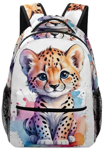 VesFy Sac À Dos Pour Garçon Cartoon Léopard Cartable Enfant Animal Sac D'école Sac Ecole Sac De Livre Filles Garçons One Size