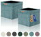 Lycce Kallax Boxen Cord 2er Set| Kallax Einsatz 33x33xH31cm | Aufbewahrungsbox mit waschbarem Cord-Bezug passend für Kallax Regal | faltbare Ordnungsboxen | türkis