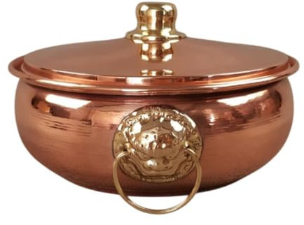 F Fityle Pentola in Rame Pentola per zuppa Pentola Stabile Pentola Facile da Pulire Pentola Shabu Shabu Pentola per Cucinare per Cucina Commerciale Ristorante, 22 Cm