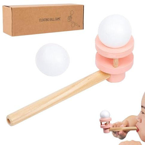 Bolas flotantes de tubos – Juguetes de bolas de tubería flotantes, juego de bola flotante de madera | Bolas de tubo de soplado flotantes, juguete sensorial para bebés, juguete educativo de aprendizaje