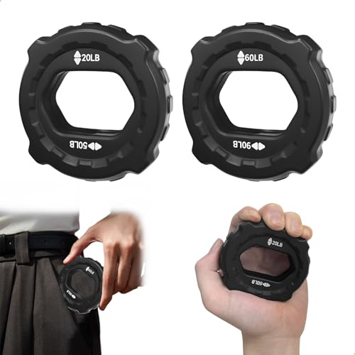 Hand Grip, Grip Strength, 2 Niveles de Resistencia Pelota Rehabilitación Mano, Portátil Antebrazo Ejercitar, Ejercitador Antebrazo para Entrenamiento de Fuerza de Antebrazos y Manos, 2 Piezas, Negro