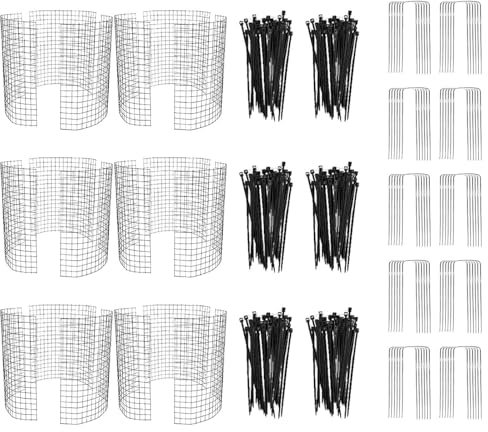 Waycin Lot de 15 cages de protection contre les animaux en maille métallique antirouille de 34,8 cm pour empêcher les animaux d'entrer dans le jardin intérieur et extérieur (6 pièces)