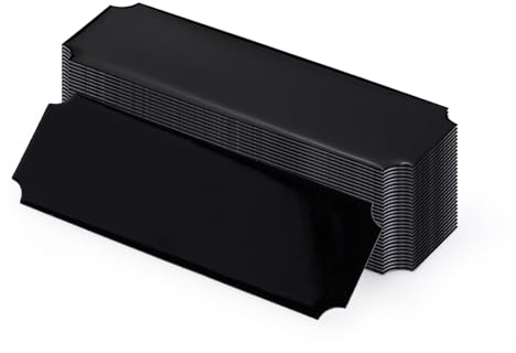 Modixun Confezione da 30 targhette con retro adesivo, incisione laser, in alluminio personalizzato, targhetta per trofeo incisa, 7,5 x 2,5 cm, nero