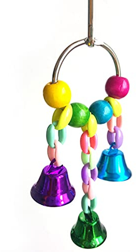 LDAUYZLING 8 Paquets de Jouets à mâcher pour perroquets Jouets pour Oiseaux Planche à Sauter givrée Anneau de balançoire chaîne de Cloche pour Petites perruches, calopsittes,