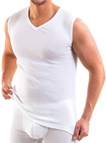 HERMKO 16050 2er Pack Herren Business Unterhemd mit V-Ausschnitt, Größe:D 7 = EU XL, Farbe:weiß