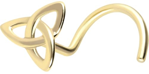 PIERCINGLINE Nasenpiercing 18K Gold Nasenstecker Spirale TRISKELE 750er Gold Goldfarben | 18 Karat