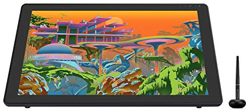 HUION Kamvas 22 Plus QLED Drawing Tablet with Full-Laminated Screen USB-C Connection 140% sRGB Tilt, 21.5 inch Graphics Art Tablet for Artist & Designer, Work with Mac, Windows, Linux & Android Black