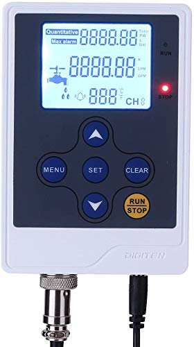 SENSTREE LCD Display Water Flow Control Meter Liquid Flow Rate Volume Counter Flowmeter Quantitative Controller Liter/Gallon LPM/GPM for Drip Irrigation System Beer Brewing