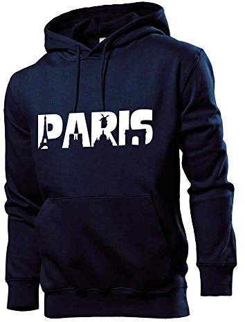 Generisch Paris Skyline Männer Hoodie Sweatshirt Navy L