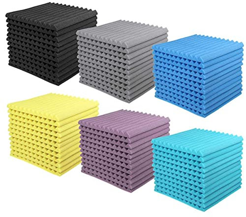 24 pz 300X300X250mm Schiuma Insonorizzante Schiuma Acustica Trattamento Del Suono Studio Camera Assorbimento Piastrelle Schiuma Poliuretanica-SPAGNA,bianco,12 PZ