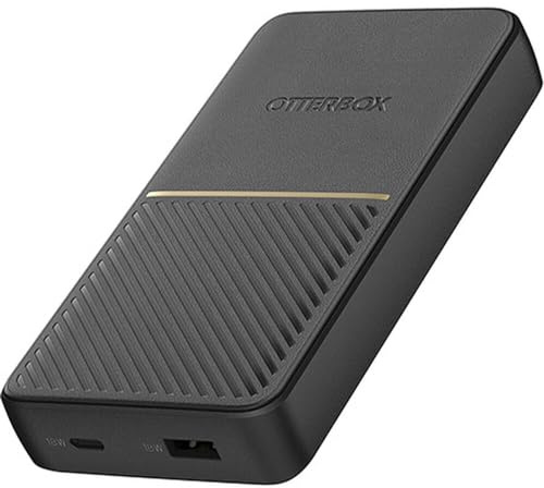 OtterBox Fast Charge Power Bank, 15,000 mAh Portable Charger with USB-A 18W and USB-C 18W Output, LED Indicator, Slim, Durable Design with Drop Protection, Black