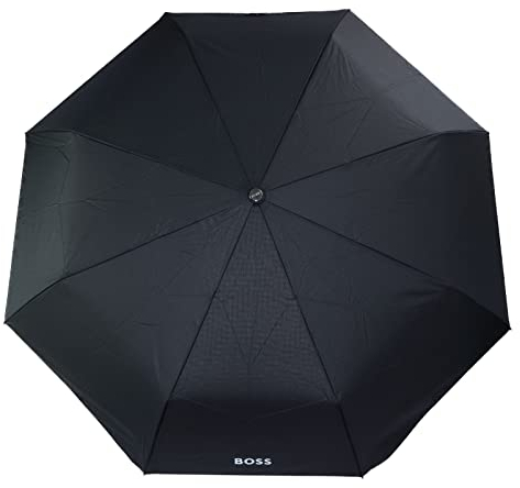 Hugo Boss Loop Black Regenschirm Taschenschirm aus Polyester in der Farbe Schwarz, Maße offen: Länge ca. 60 cm, Durchmesser ca. 100 cm, HUF304A
