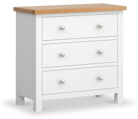 RoselandFurniture Farro White Small 3 Drawer Chest of Drawers for Bedroom
