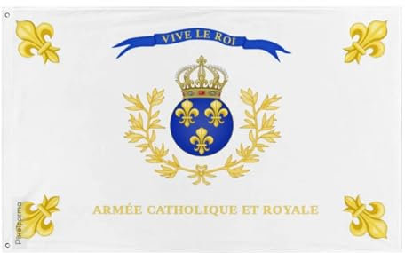 Drapeau de régiment vendé Plusieurs Tailles en Polyester en Polyester 128x192cm 2. 2 œillets à gauche
