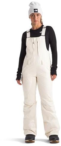 The North Face Women's Freedom Insulated Bib (Standard & Plus Size) - Waterproof Ski & Snowboard Overalls, Mesh Venting, White Dune, X-Small Regular