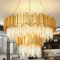 AOOCHOK Modern Kristall Kronleuchter Gold Pendelleuchte, Rund Kristall Hängeleuchte, Häengelampe für Wohnzimmer, Esszimmer, Schlafzimmer, Ruheraum, Restaurant, E14 x 17, D75 cm(2-Tiers)