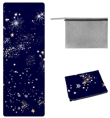 Eslifey Yoga-Handtuch, Nachthimmel, Sterne und Galaxie, rutschfest, schweißabsorbierend, Hot Yogamatte, Handtuch für Hot Yoga, Pilates und Fitness, 185 x 68 cm