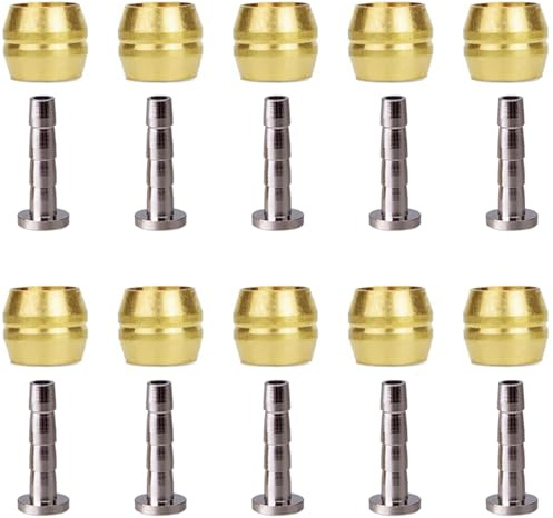 10Pc Insertos Oliva Freno Hidráulica Manguera Bicicleta y Juego Insertos Conector,Kit Componentes Reemplazo Inserción Conexión Latón Disco Hidráulico para Pieza Repuesto Bicicleta Montaña Shimano BH90