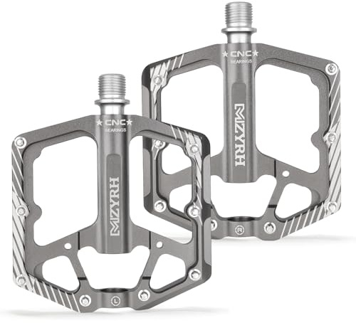 MZYRH Rennrad/Mountainbike Pedale, 9/16 Aluminiumlegierung Fahrradpedale,3 Lager MTB Pedale für Road Mountain BMX MTB Fahrrad (Silber)