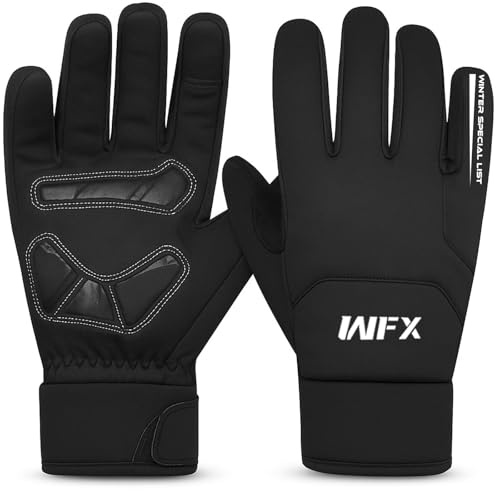 WFX Ski Gloves for Men & Women, Anti-Slip Touchscreen Water Resistant Winter Snow Gloves with Thermal Insulation, Windproof Snowboarding Gloves for Skiing (Black)