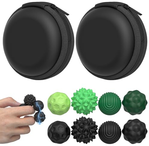 HESUSUSI Magnetiska Fidgetbollar 8 stycken magnetbollar Akupressurboll Silikon Massageboll Stressboll Sensorisk leksak för stressminskning vuxna