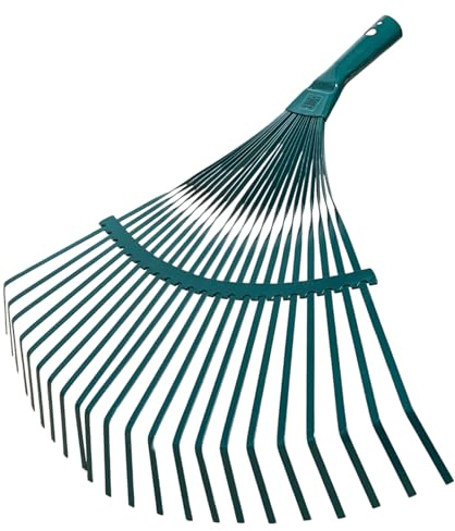 Garten Gerät Harke Rasen Boden Erde Rechen Metall Zinken Gartenrechen mit und ohne Holz Stiel (Rechen Grün ohne Stiel)