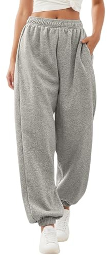 Neteson Pantaloni Sportivi Donna Larghi Vita Alta Pantaloni della Tuta Yoga con Tasche Pantaloni da Jogging Casual a Gamba Larga per Fitness Sport Jogger Running