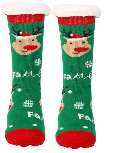 Phlognfy Calcetines Navideños Mujer Hombre, Calcetines Navideños Gruesos Casa, para Otoño e Invierno, Estar por Casa