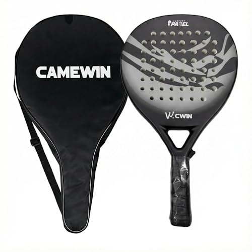 FEMTI 100% Carbon Fiber Padel Racket, Lightweight & Durable Pro Padel Tennis Racquet with Ultra-Soft EVA Foam Core, Ideal for Beginners Adult Players (Grey)
