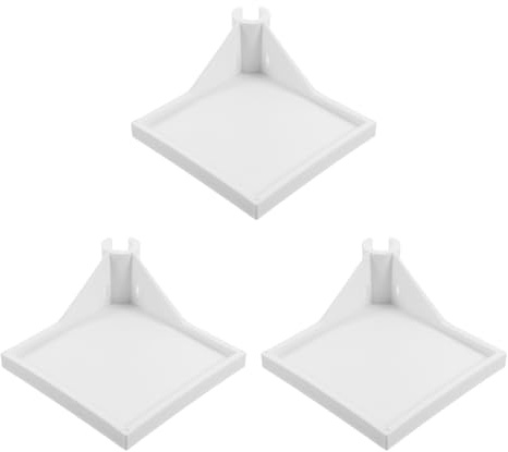 jojofuny Estantes de Esquina para Tienda de Cultivo 3 Piezas Blancos, Soporte Ajustable para Cámaras y Higrómetros, Accesorios Resistentes para Equipos de Plantación en Carpas de