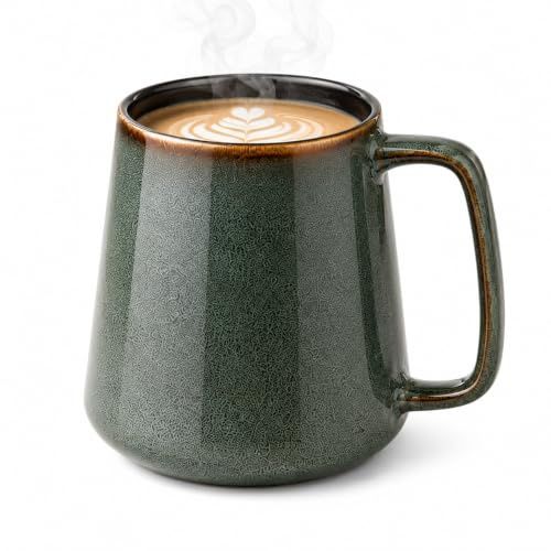 Ximoryn Large 700ml Ceramic Coffee Mug, Extra Big Sturdy Tea Cup with Strong Handle, Dishwasher & Microwave Safe, Gift for Birthday Christmas Valentine's - Green