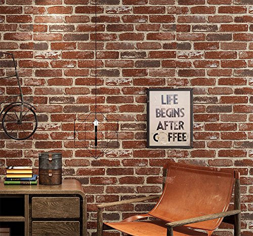 3D Stéréo Rétro Café Bar Restaurant Imitation Brique Tapisserie Épaissie Culture Brick Tendance Tapisserie,Un,Mural,Stickers Muraux,0.53M×10M