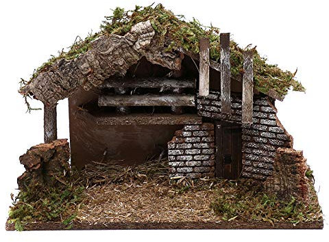 Krippenstall aus Holz und Kork, 30x40x15 cm