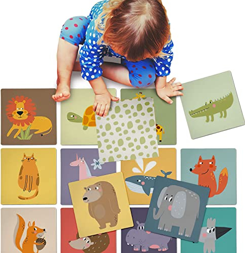 all Kids United Memo² Legekartenspiel Gedächtnisspiel Jumbo XXL - mit süßen Tier-Paaren; Game Lern-Spielzeug für Kinder ab 2 Jahren 16 x 16 cm