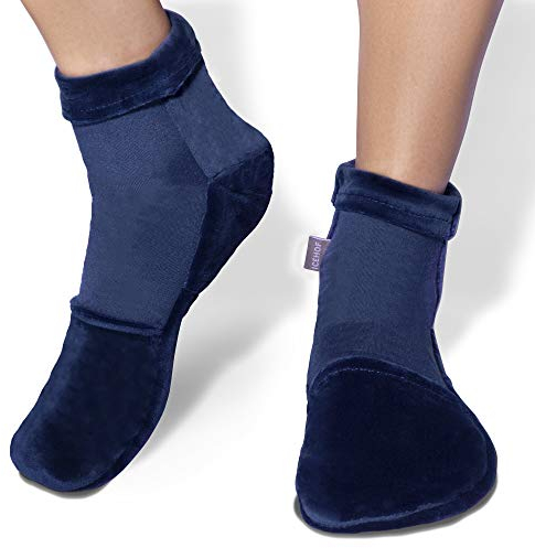 ICEHOF Kühlsocken mit 4 Kühlakkus - Sanfter Stoff / 1 Paar mit Kühlpads Gel Kältetherapie für Füße Zehen bei Chemo-Therapie Rheuma Kältesocken Chemo - Unisex Gr. L
