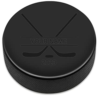 Dinikally Personalised Hockey Puck with Engraved Name