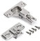 Emuca - Kit cerniera collo dritto X50 con basetta per vite, Nichelato, Acciaio, 2 u.
