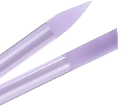 Bona Fide Beauty Glass Cuticle Pusher - High Grit Purple Dual Ended Nail Care Tool with Pointed and Slanted End. Manicure Tool for Women