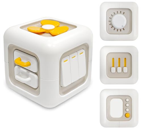 Bukuhlio Jouets Bébé 1 an Cube d'Activité 6 en 1 pour Garçons et Filles, Sensoriels Montessori Jouets Enfant, Jouets de Voyage pour de 1 à 3 Ans, Jeux Bébé Cadeaux 12 à 18 Mois