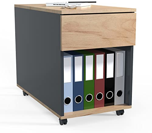 VCM Rollcontainer | Beistellcontainer mit Schubladen | Maße ca. H. 55 x B. 39 x T. 70 cm | Bürocontainer - Dalosa 1 Schublade